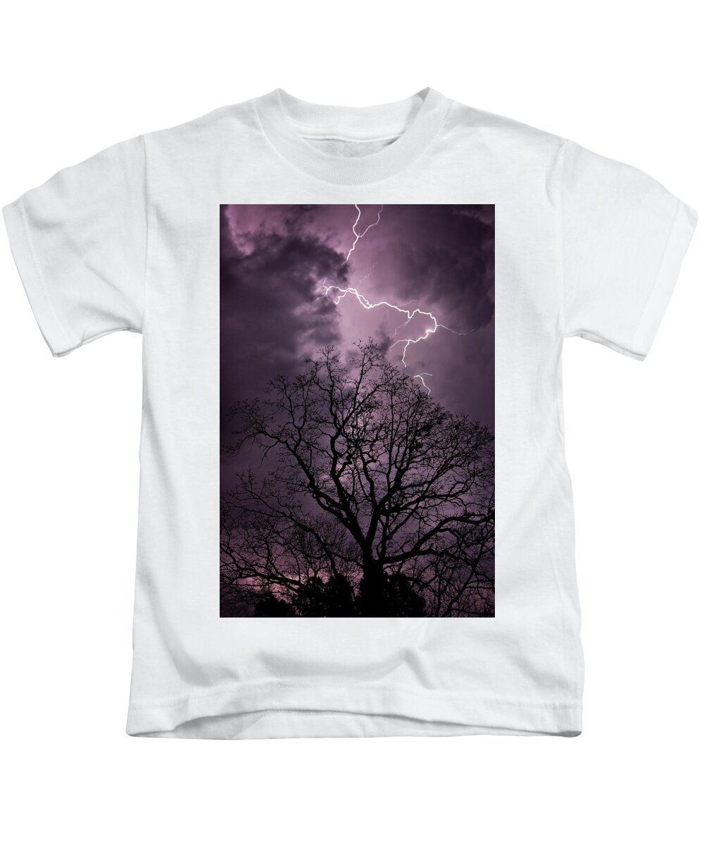 Lightning Kids T-Shirt featuring the photograph Stormy Night by Eilish Palmer