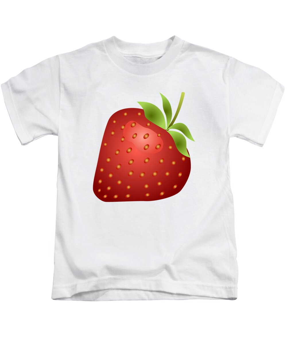 3d Kids T-Shirt featuring the digital art Strawberry fruit by Miroslav Nemecek