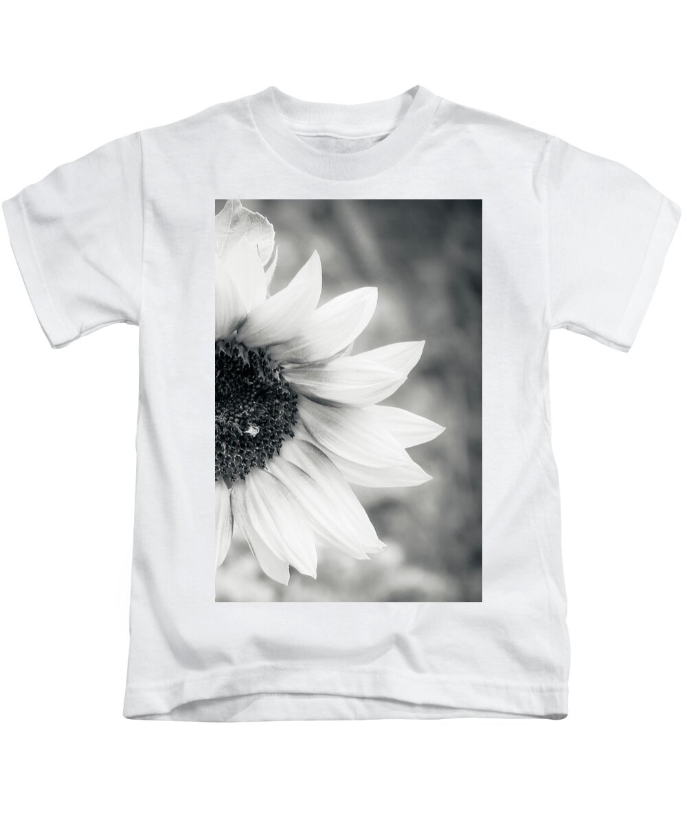 Flower Kids T-Shirt featuring the photograph Sunflower Black and White by Cesar Vieira