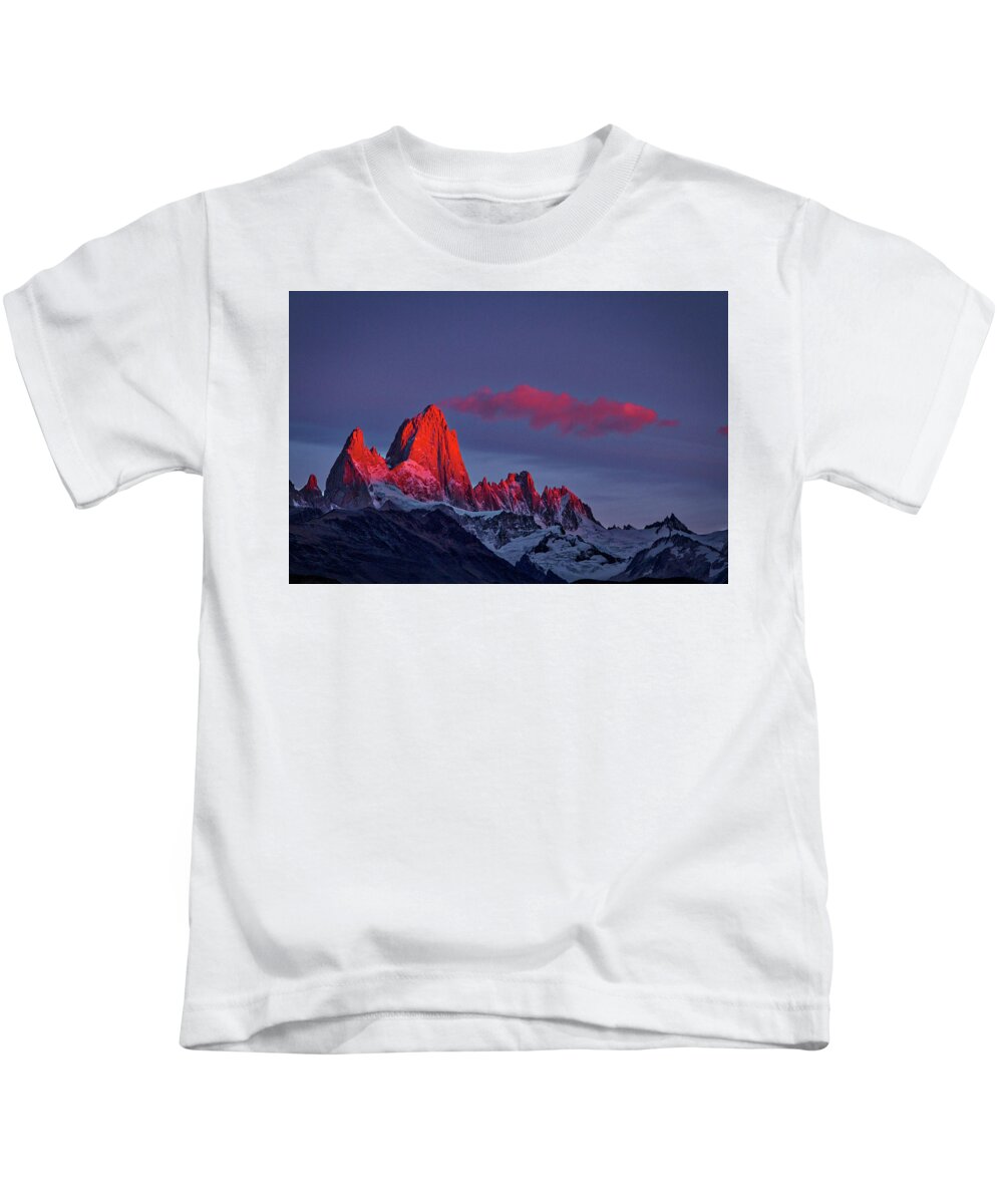 Patagonia Kids T-Shirt featuring the photograph Sunrise at Fitz Roy #3 - Patagonia by Stuart Litoff