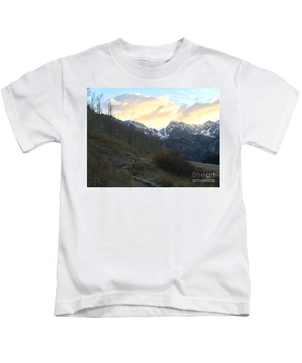 Mountain Sunrise Kids T-Shirt featuring the photograph Sunrise by Dennis Richardson