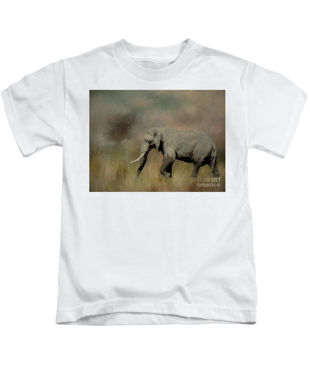 African Elephant Kids T-Shirt featuring the photograph Sunrise on the Savannah by Teresa Wilson