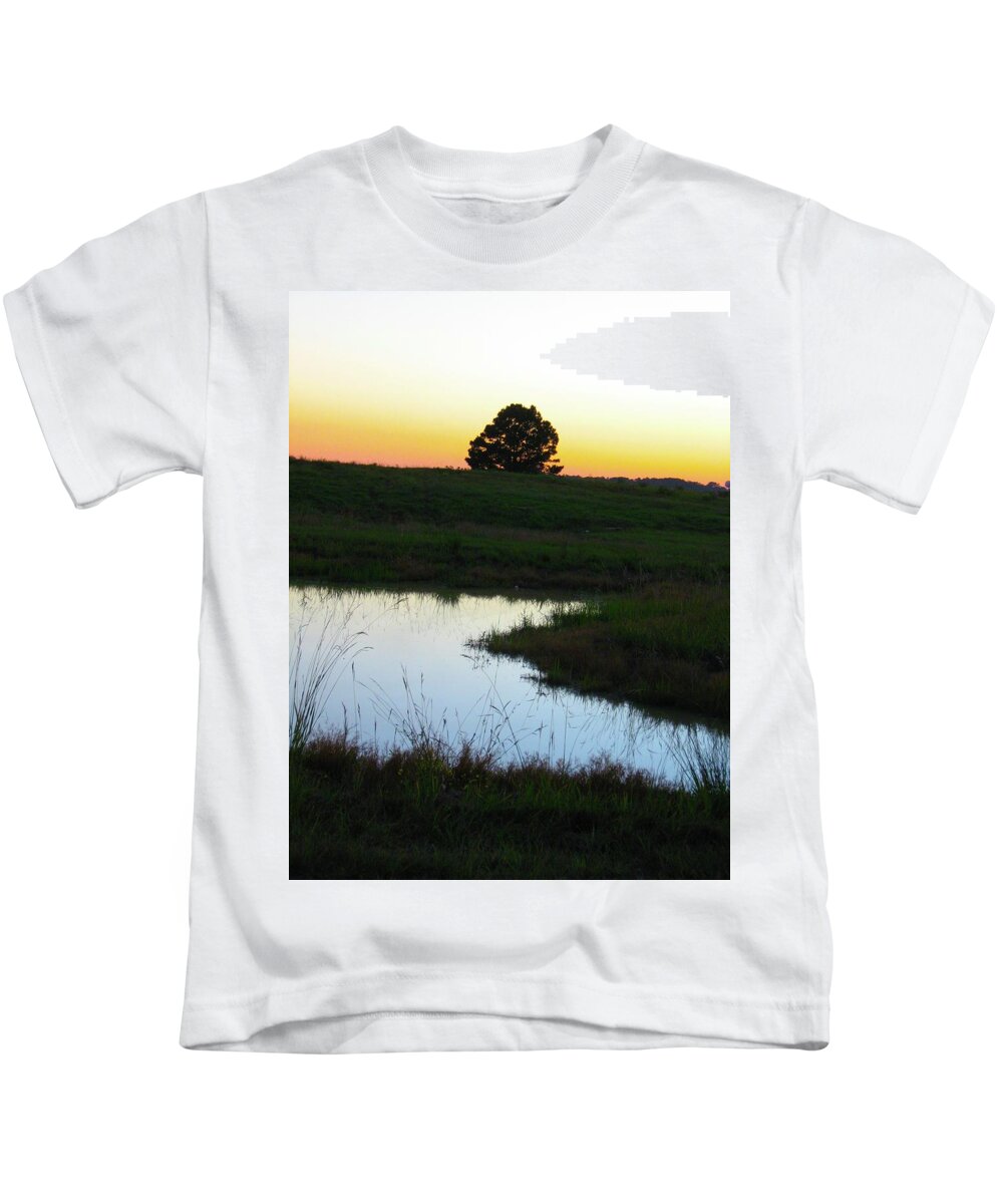 Sunset Kids T-Shirt featuring the photograph Sunset Pond by Judith Lauter