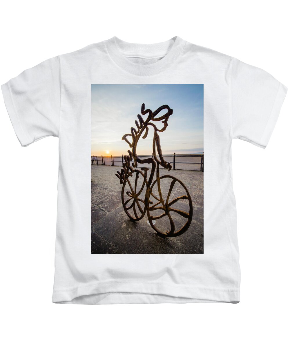 Statue Kids T-Shirt featuring the photograph Sunset Rider by Spikey Mouse Photography