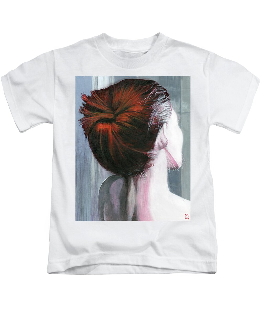 Portrait Kids T-Shirt featuring the painting Tender by Matthew Mezo