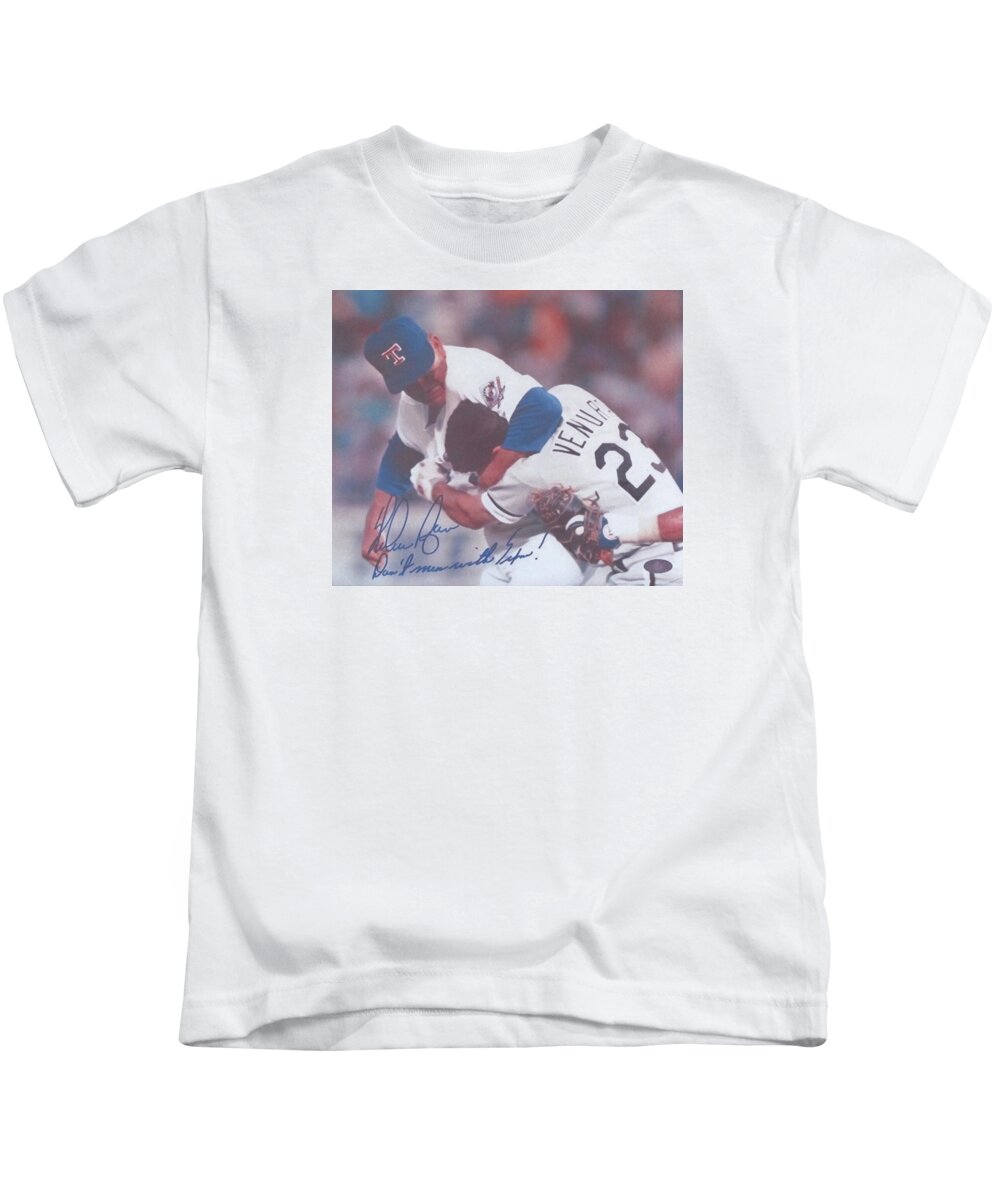 Texas Rangers Nolan Ryan Don't Mess With Texas The Fight On The Mound Kids  T-Shirt by Donna Wilson - Fine Art America