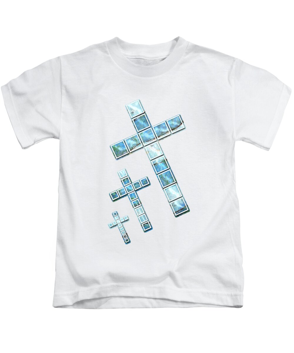 Jesus Kids T-Shirt featuring the digital art The cross speaks of YOU by Payet Emmanuel