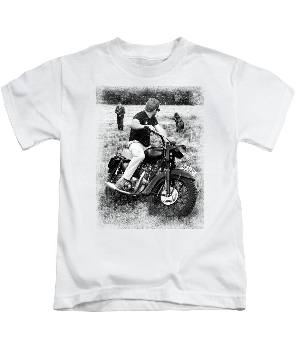 Triumph Kids T-Shirt featuring the photograph The Great Escape by Mark Rogan