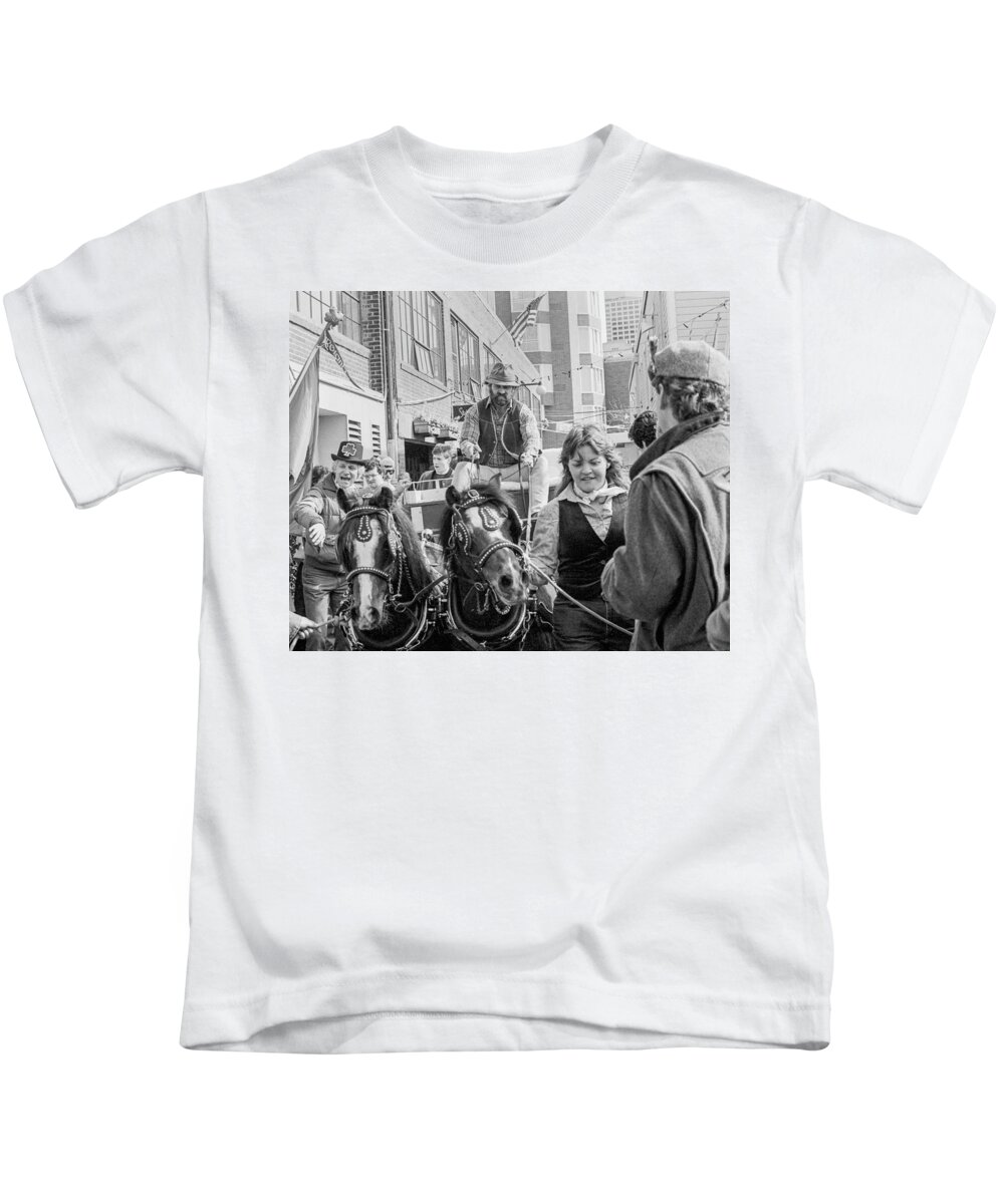 Irish Kids T-Shirt featuring the photograph The Irish in Pike Place Market 1980s by Susan Crowell