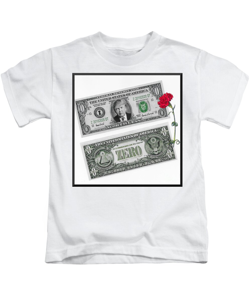Currency Kids T-Shirt featuring the digital art The New Trump Currency by Charles Robinson
