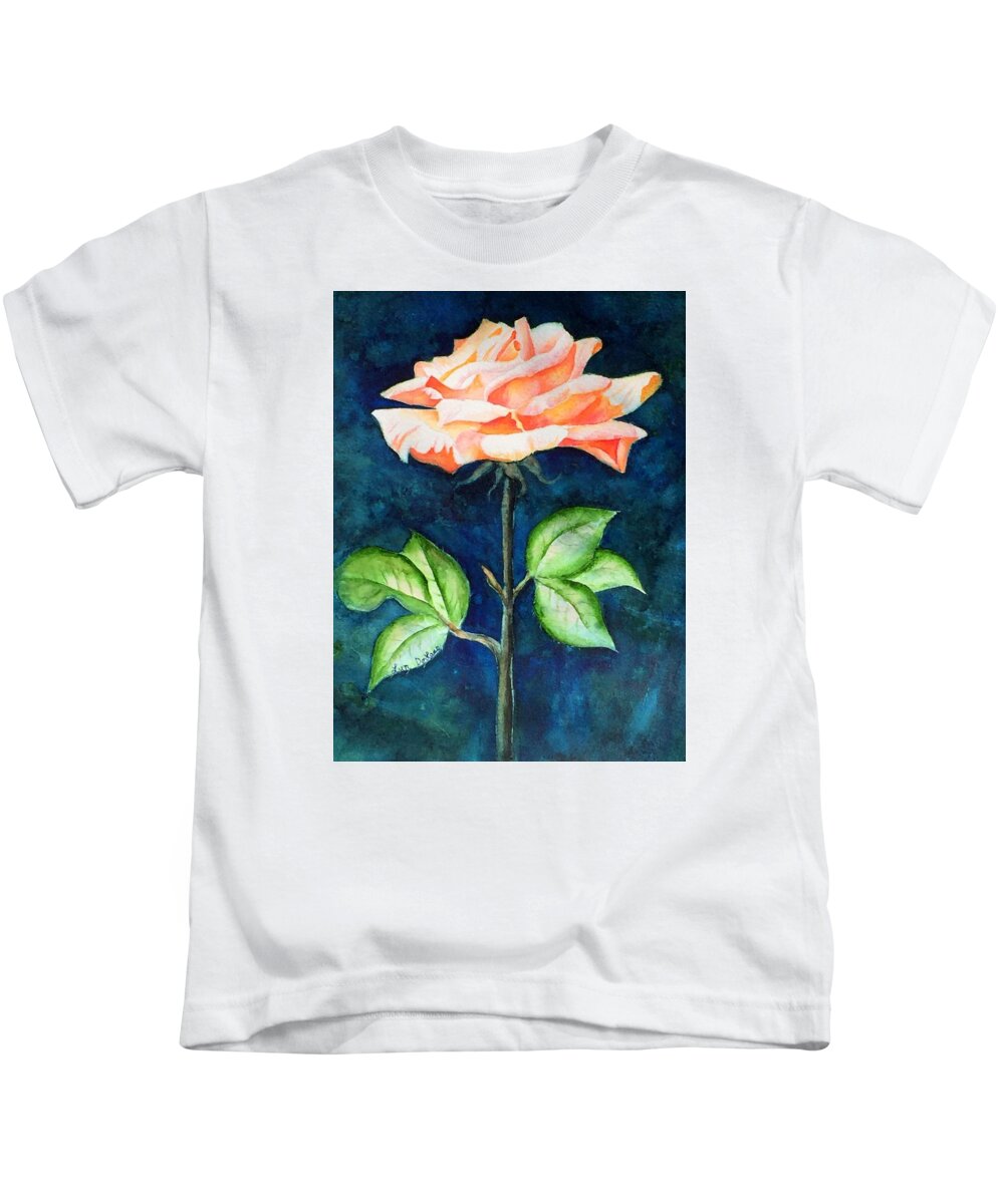 Rose Kids T-Shirt featuring the painting The Rose by Lyn DeLano