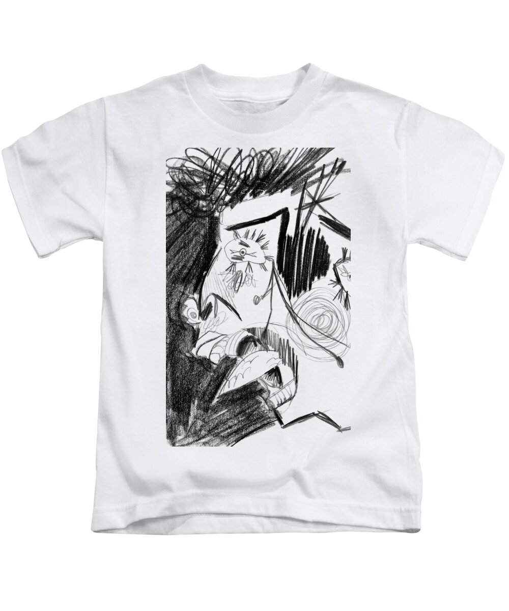 Drawing Kids T-Shirt featuring the digital art The Scream - Picasso Study by Michelle Calkins