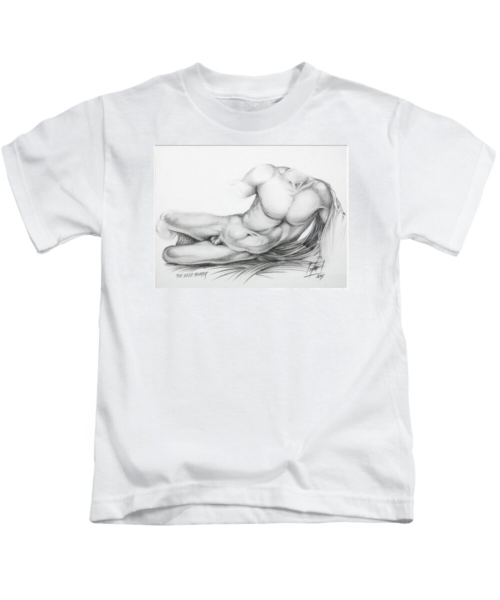 Interior Decoration Kids T-Shirt featuring the drawing The Seed Bearer by Ian Anderson