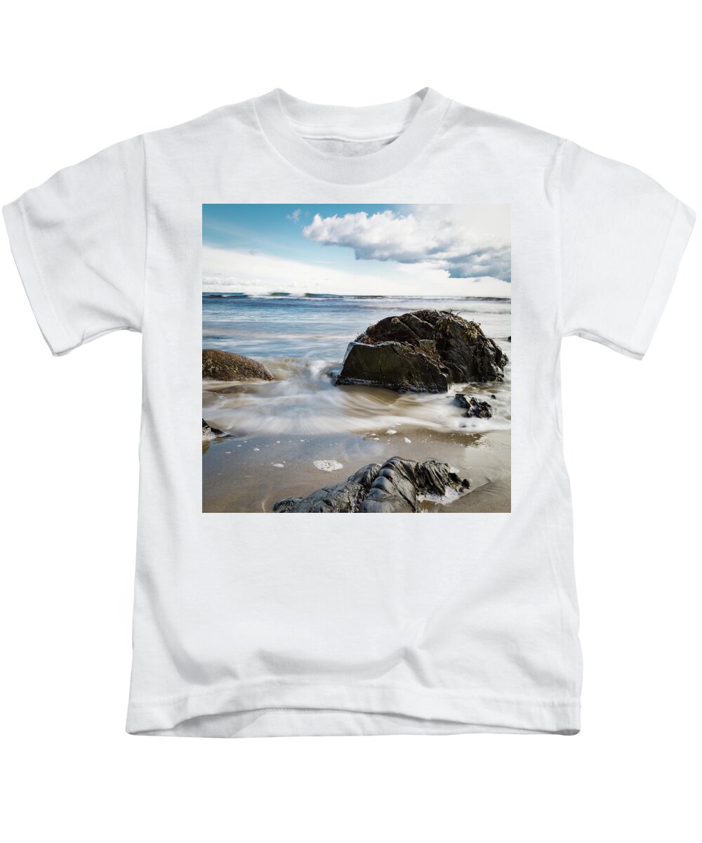 Maine Kids T-Shirt featuring the photograph Tide Coming In #2 by Natalie Rotman Cote