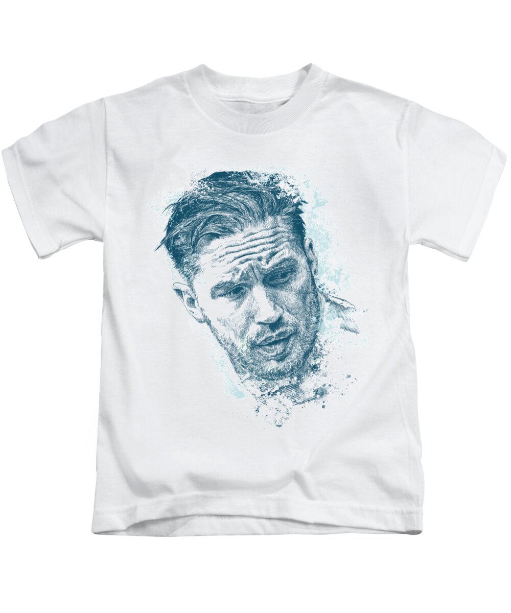 Chadlonius Kids T-Shirt featuring the digital art Tom Hardy by Chad Lonius