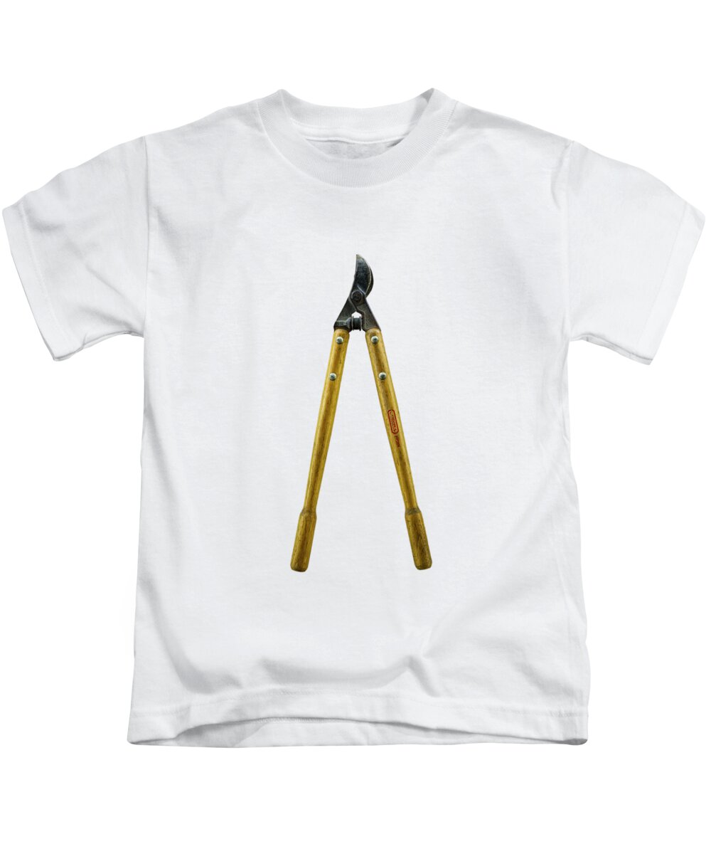 Art Kids T-Shirt featuring the photograph Tools On Wood 34 on BW by YoPedro