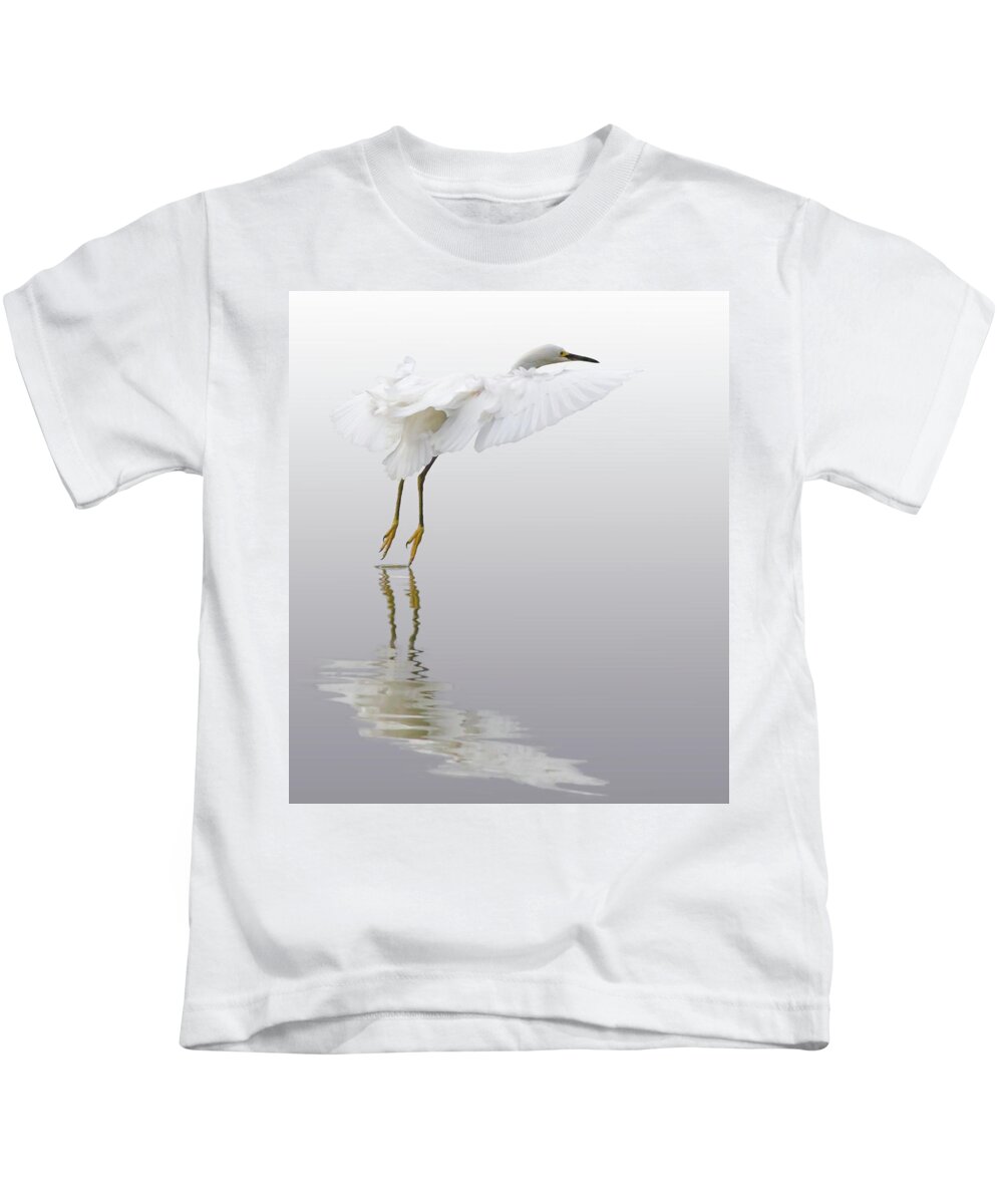 Bird Kids T-Shirt featuring the photograph Touching Down by Bruce Bonnett