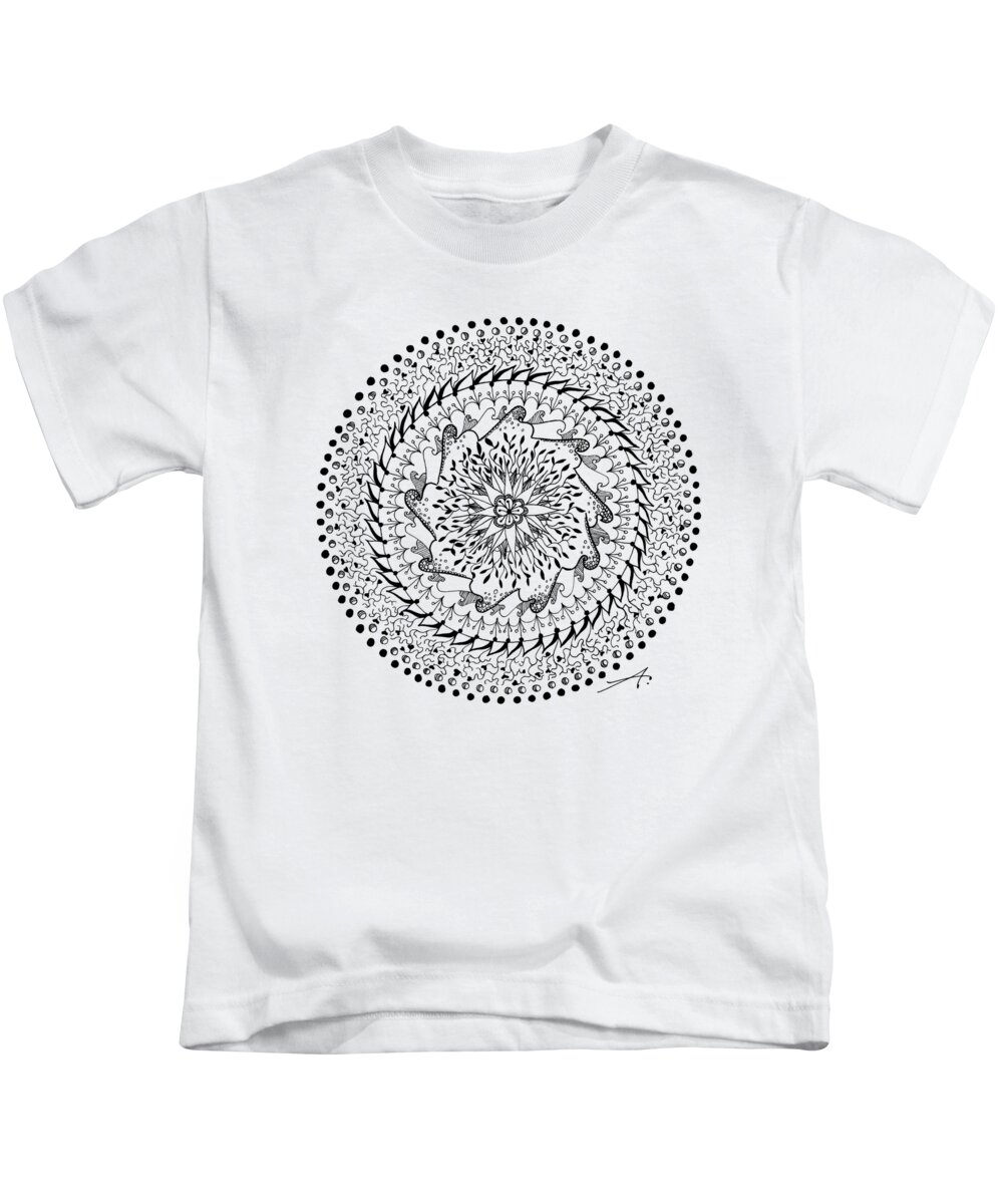 Drawing Kids T-Shirt featuring the drawing Turning Point by Ana V Ramirez