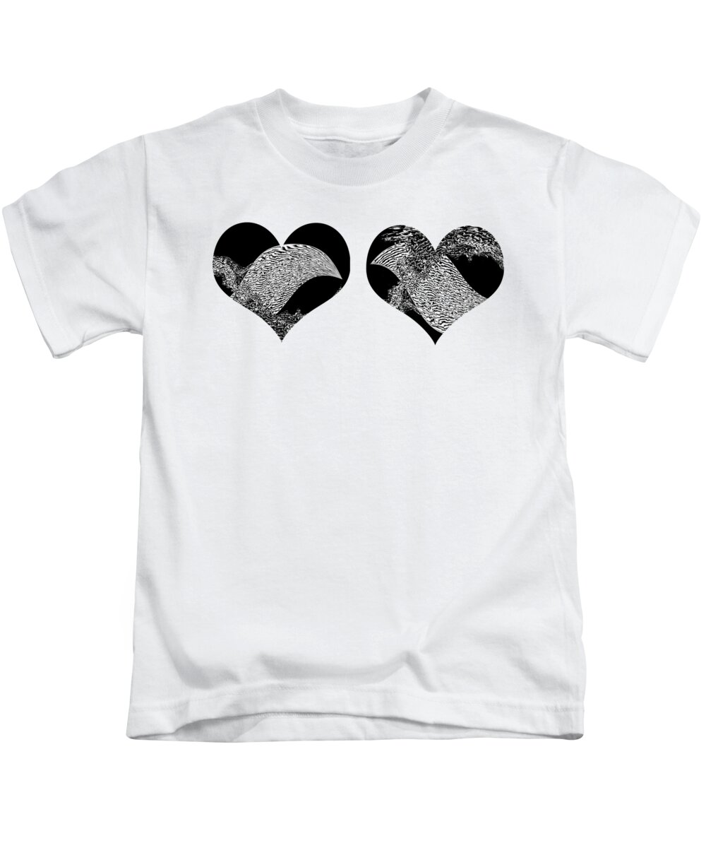 Heart Kids T-Shirt featuring the photograph Two Dolphin Hearts Swimming by Marilyn Cornwell