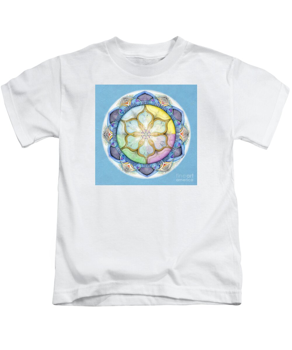 Angels Kids T-Shirt featuring the painting Unconditional Mandala by Jo Thomas Blaine