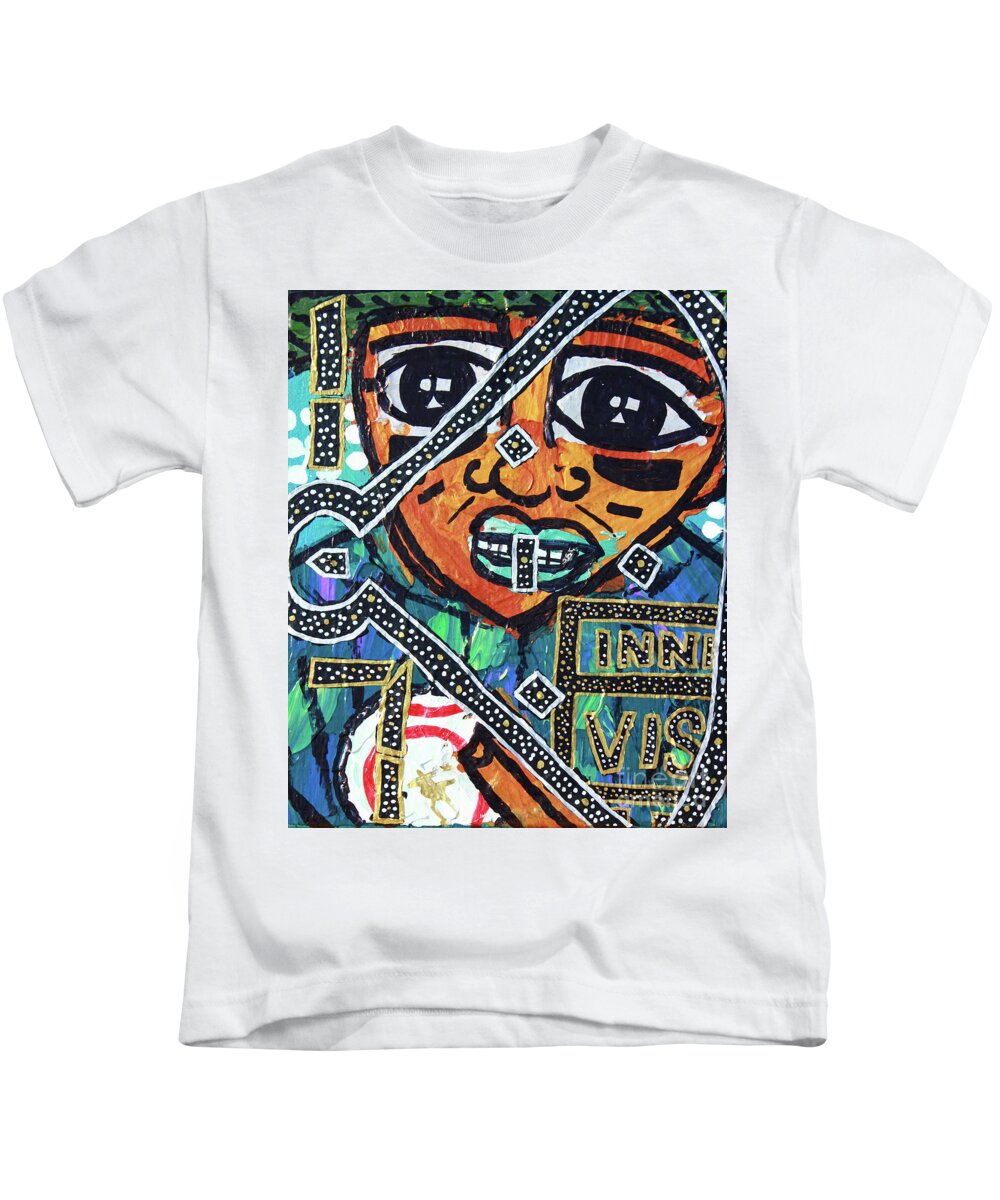  Kids T-Shirt featuring the painting Under The Lights by Odalo Wasikhongo