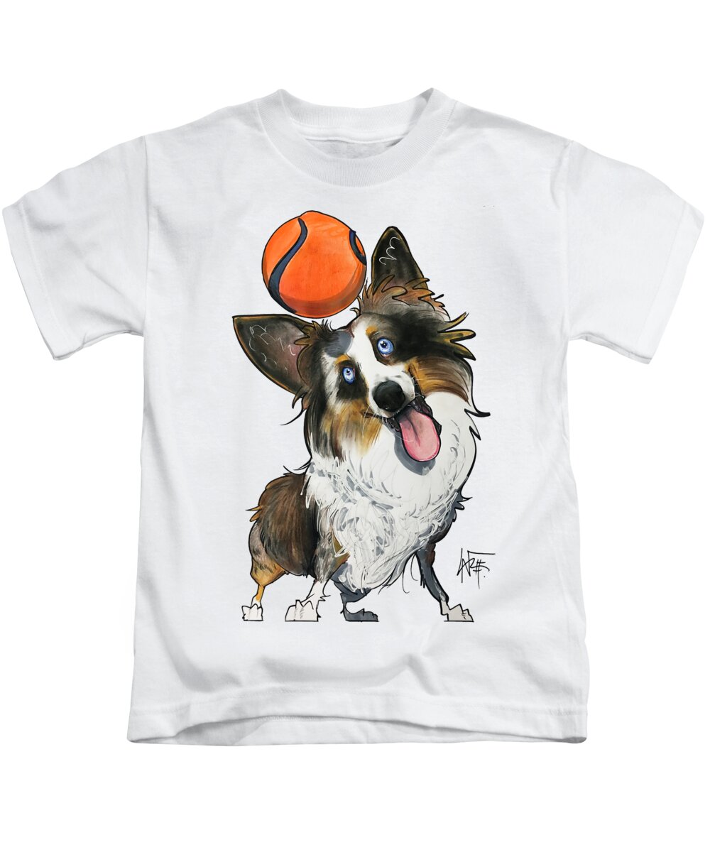 Pet Portraits Kids T-Shirt featuring the drawing Vannostrand Wizard by John LaFree