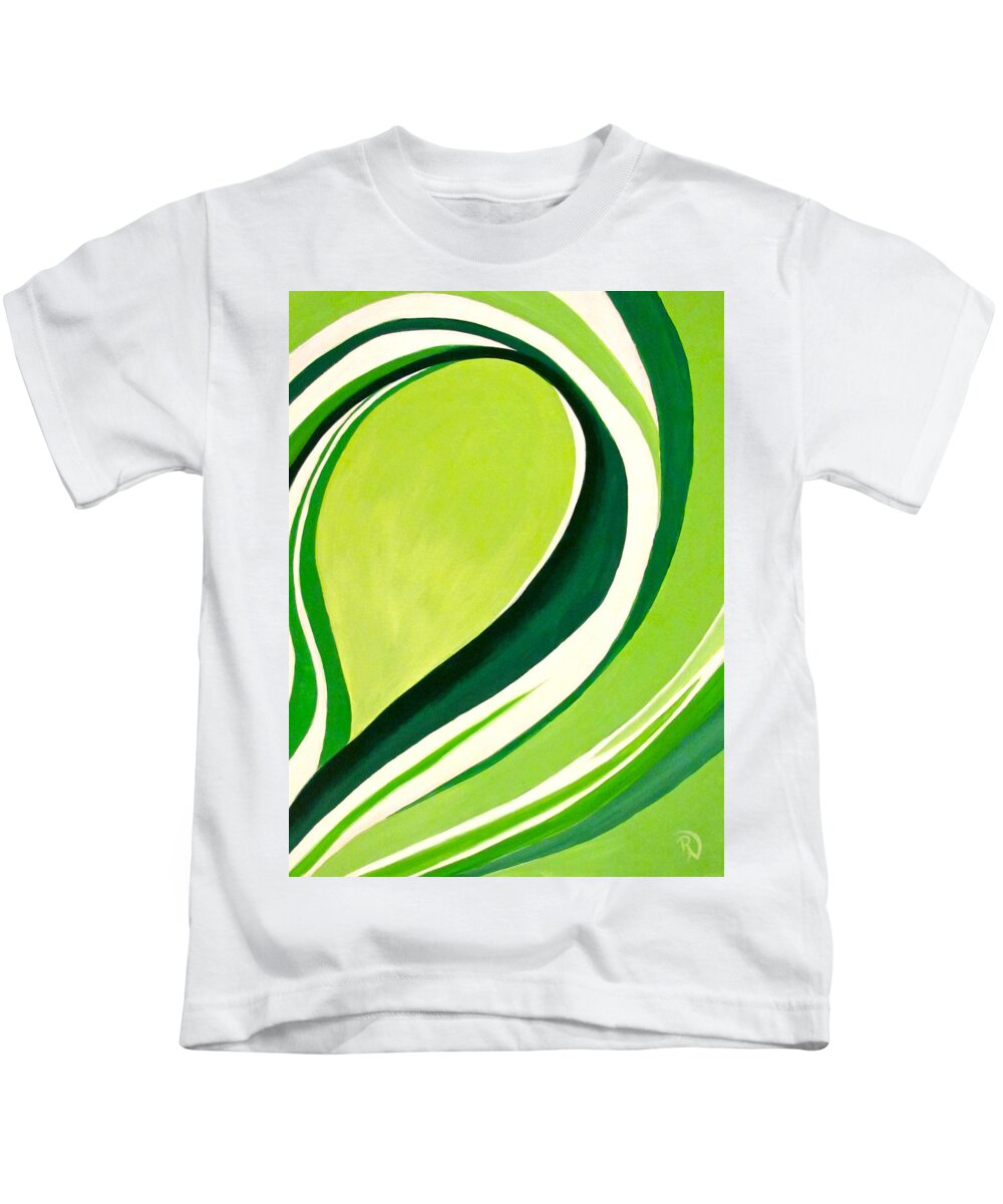 Abstract Kids T-Shirt featuring the painting Variegated Loops by Renee Noel