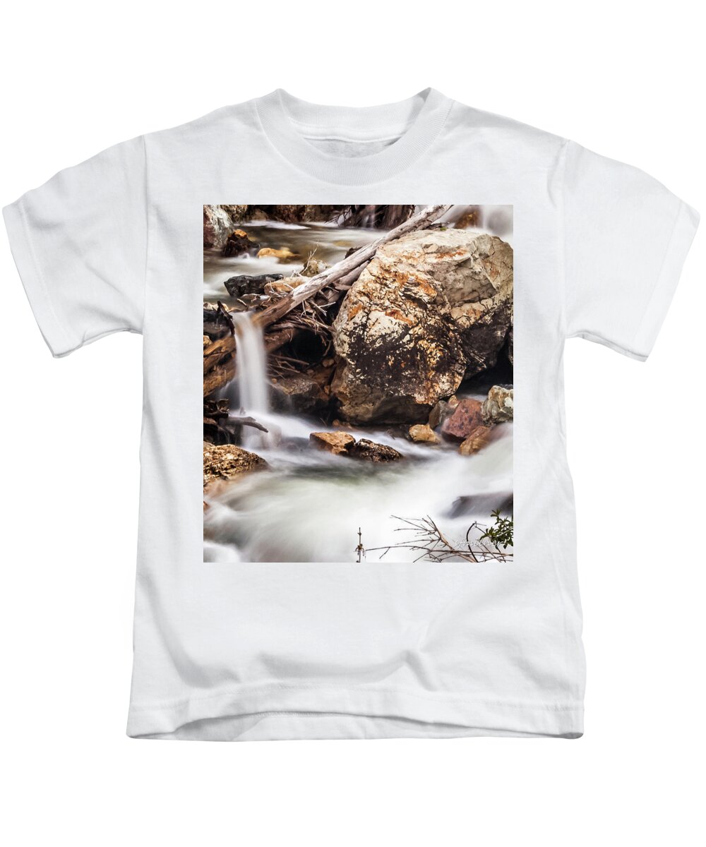 Streams Kids T-Shirt featuring the photograph Velvet Falls - Rocky Mountain Stream by Steven Milner
