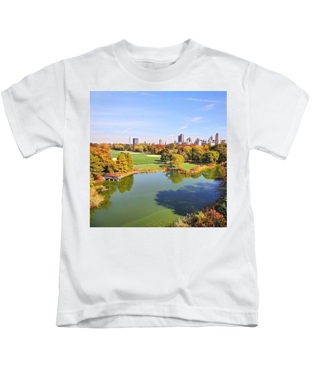 Belvedere Castle Kids T-Shirt featuring the photograph View From The Top by Charlie Cliques