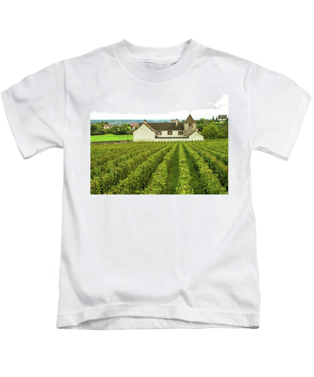 Vineyard Kids T-Shirt featuring the photograph Vineyard in France by Jim Mathis