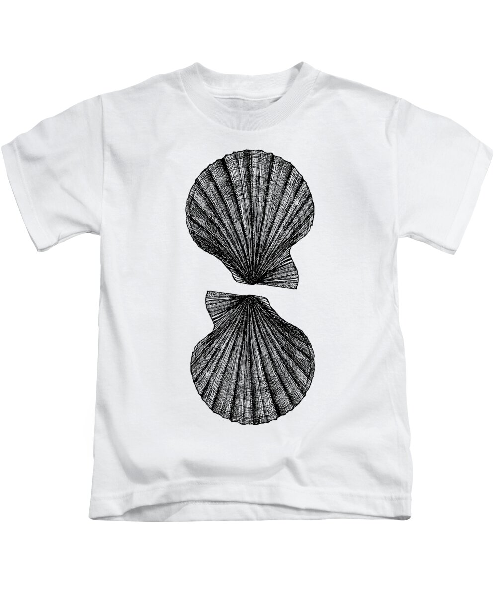 Vintage Kids T-Shirt featuring the photograph Vintage Scallop Shells by Edward Fielding