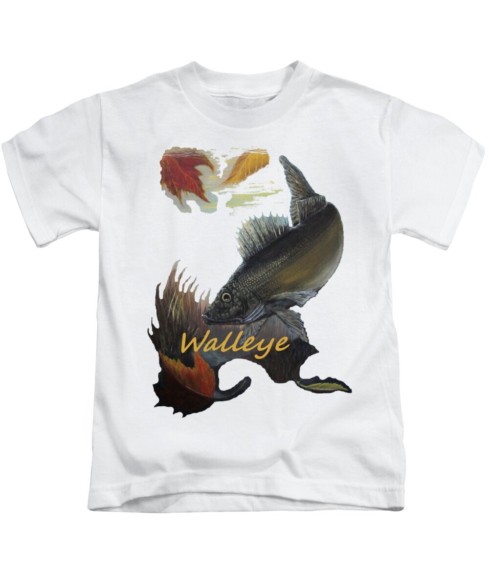 Walleye transfer Kids T-Shirt by Kimberly Benedict - Pixels