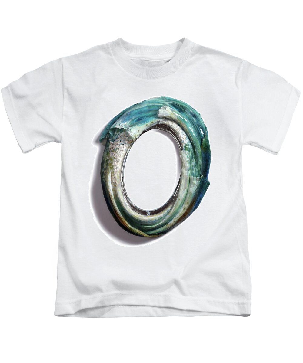 Mosaic Kids T-Shirt featuring the glass art Water Ring I by Mia Tavonatti