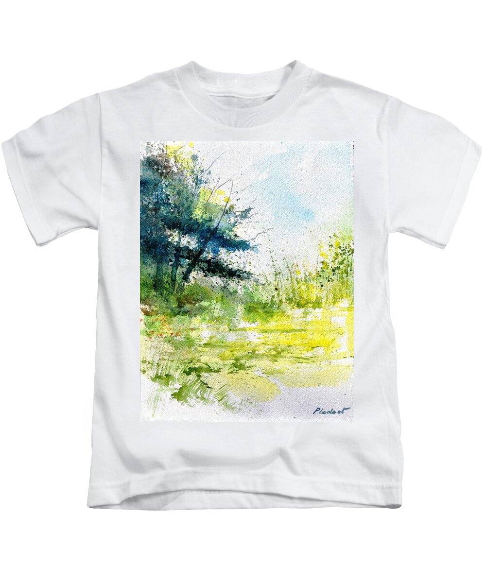 Landscape Kids T-Shirt featuring the painting Watercolor 111141 by Pol Ledent