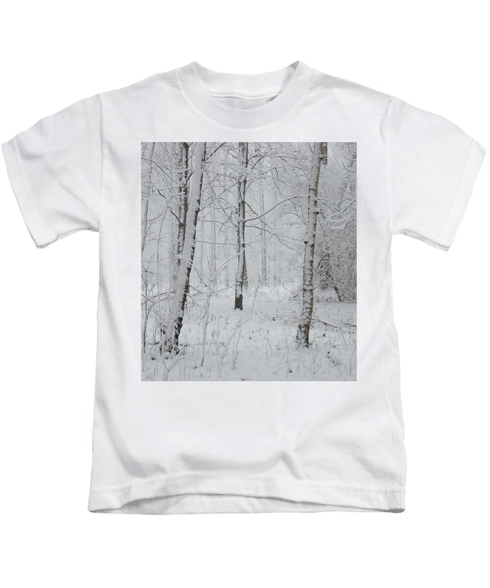 White Kids T-Shirt featuring the photograph White Wood by Erik Tanghe