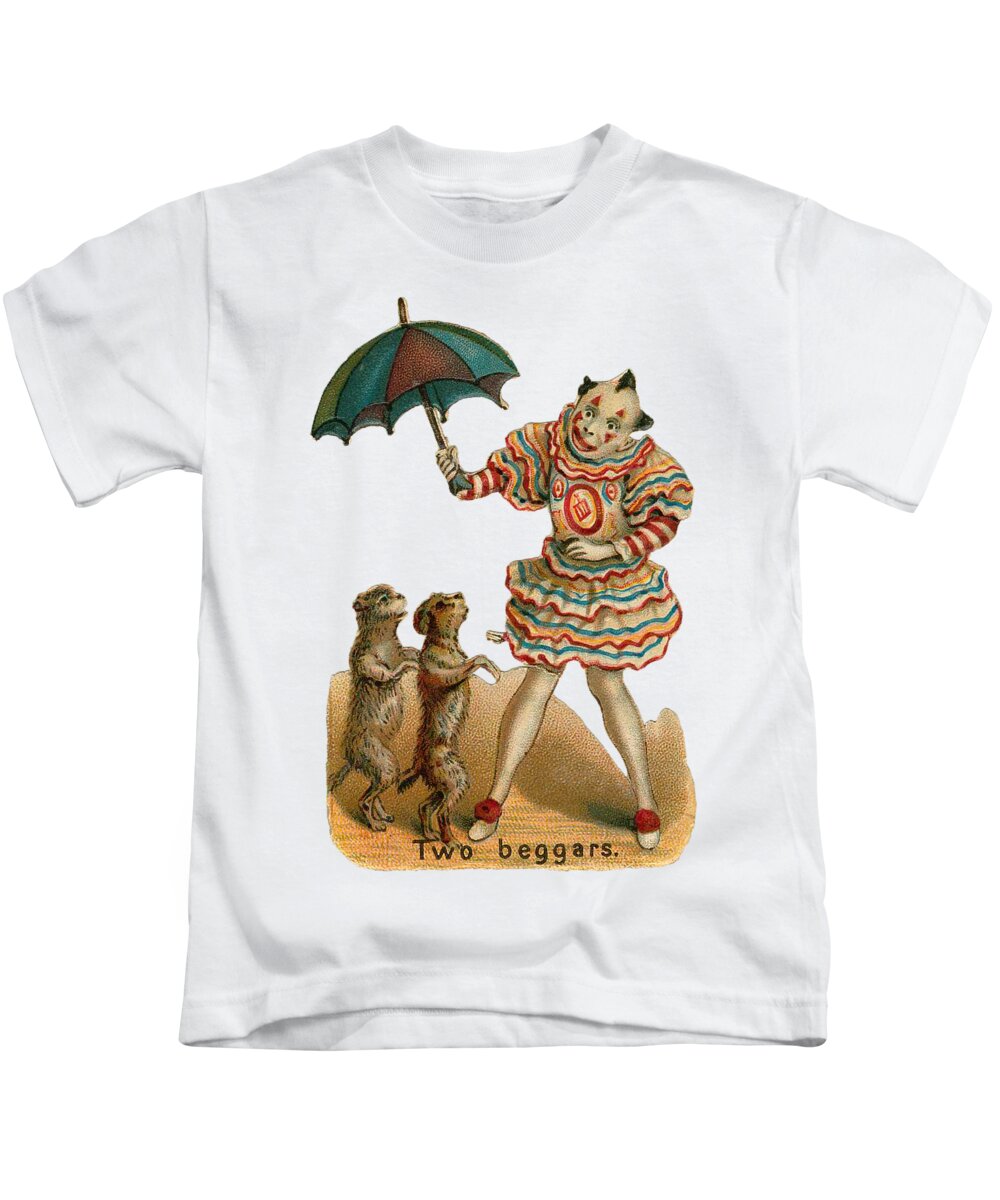 Vintage Circus Kids T-Shirt featuring the digital art Will Work for Food by Kim Kent