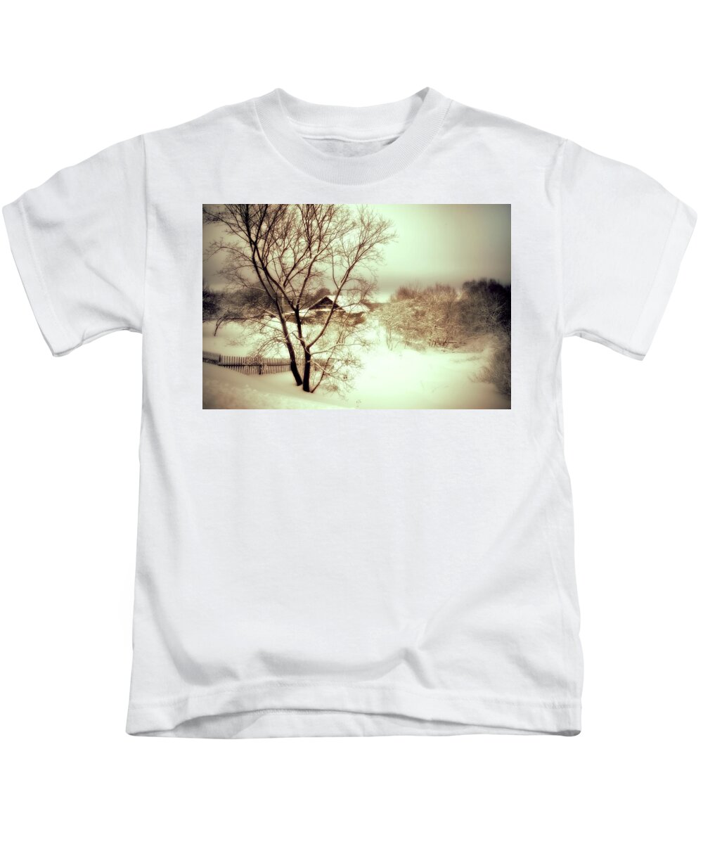 Winter Kids T-Shirt featuring the photograph Winter Loneliness by Jenny Rainbow