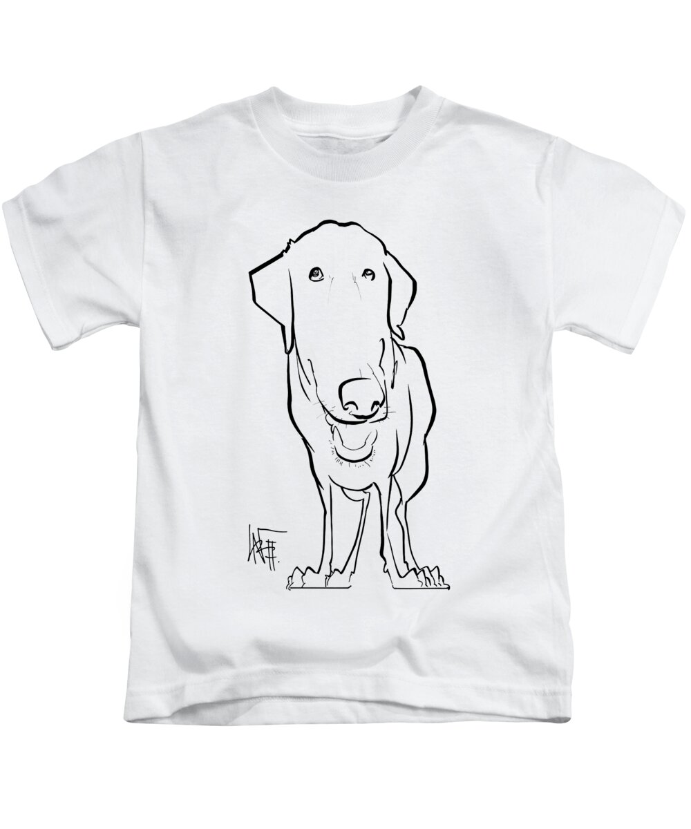 Pet Portrait Kids T-Shirt featuring the drawing Wong 7-1490 by Canine Caricatures By John LaFree