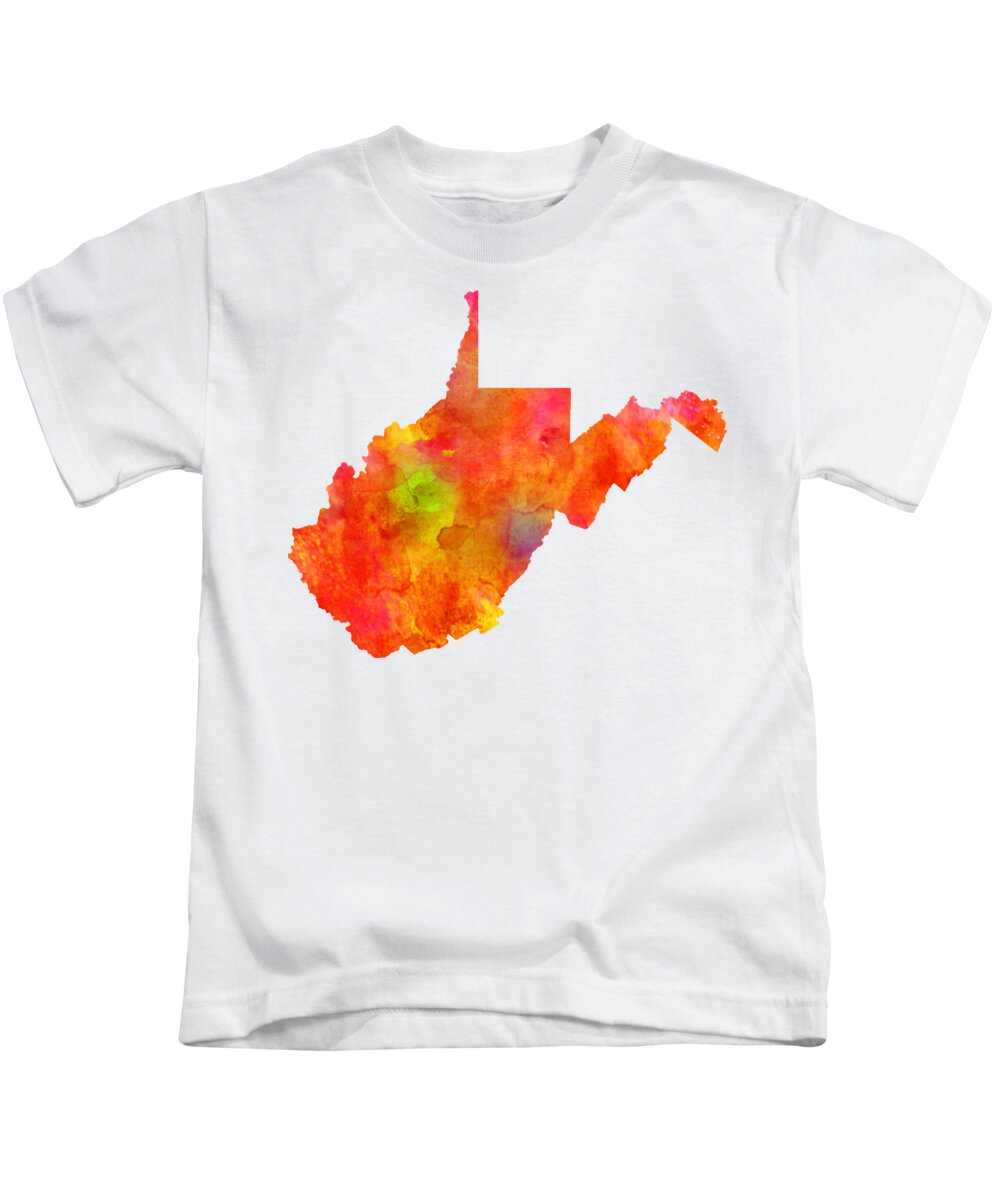Portrait Photographer Kids T-Shirt featuring the digital art Wv State Colorful by Lisa Lambert-Shank