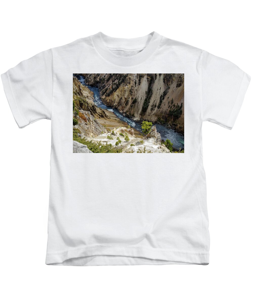 Wyoming Kids T-Shirt featuring the photograph Yellowstone Canyon by Shirley Mitchell