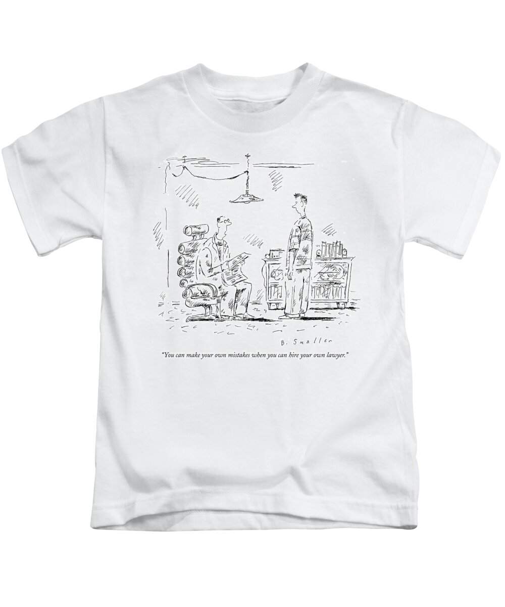 Lawyer Kids T-Shirt featuring the drawing Your Own Lawyer by Barbara Smaller