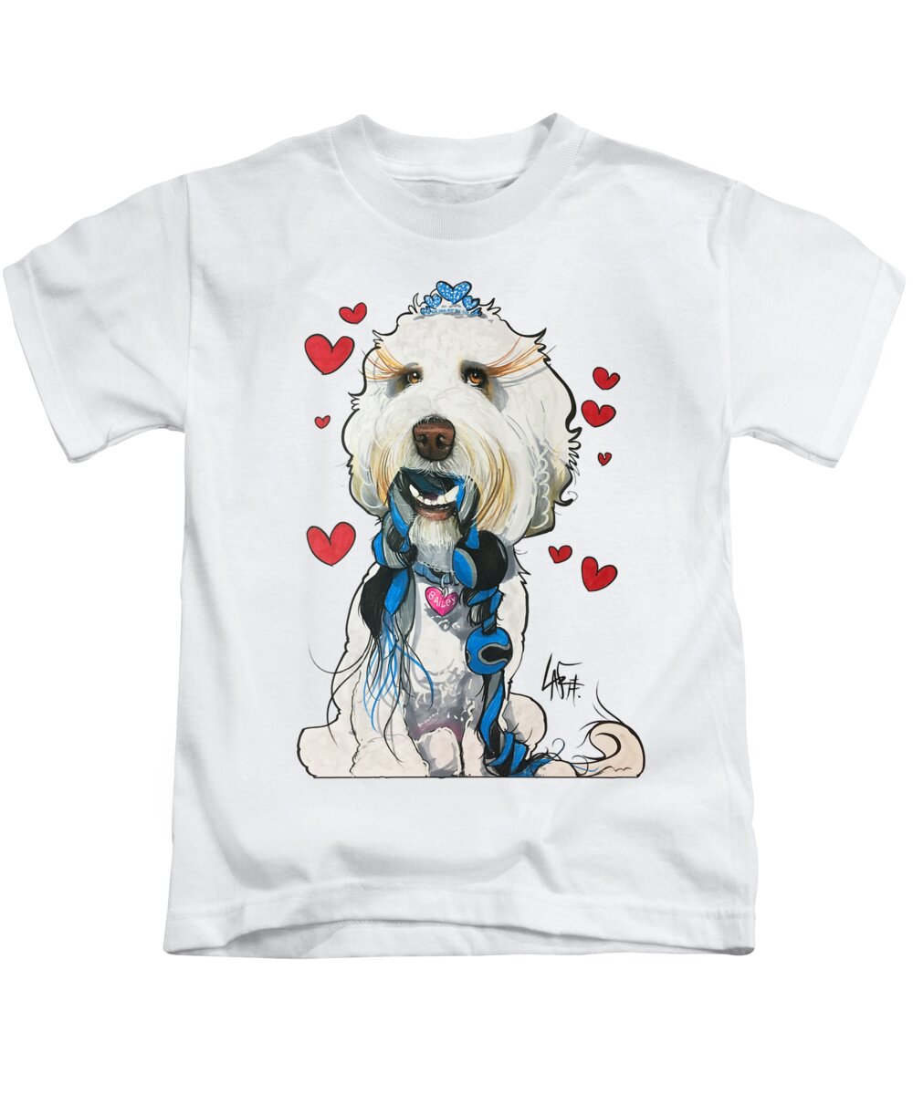Cecil Kids T-Shirt featuring the drawing Cecil 4357 by Canine Caricatures By John LaFree