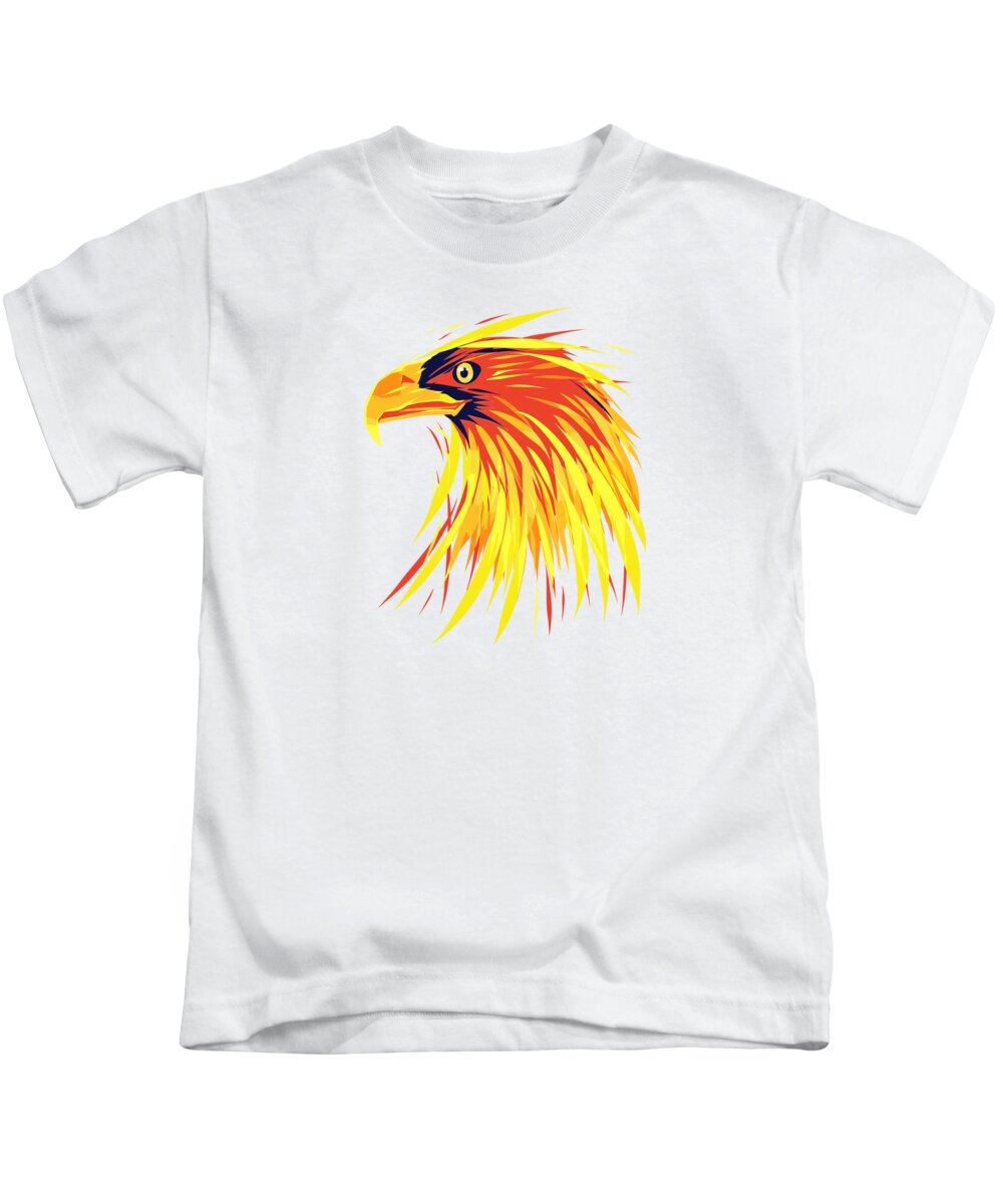 Animal Kids T-Shirt featuring the digital art Eagle of Fire #1 by Mister Tee