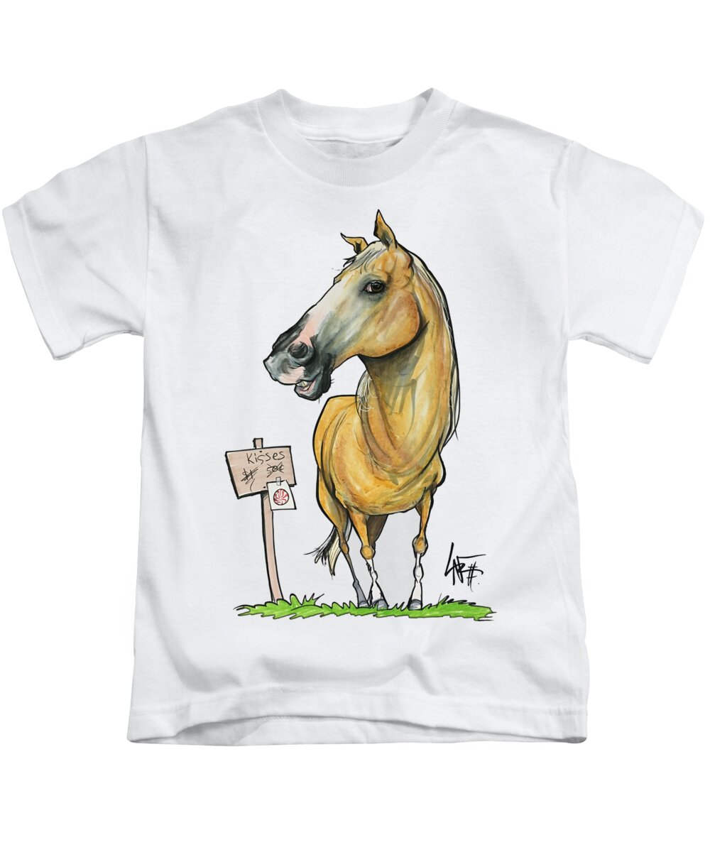 Levine 4593 Kids T-Shirt featuring the drawing Levine 4593 by Canine Caricatures By John LaFree