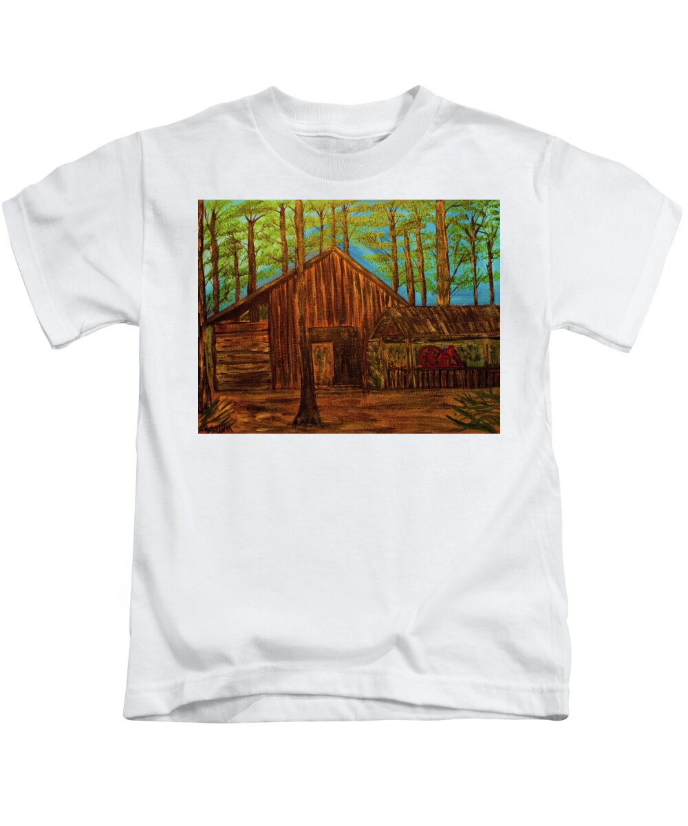 Lowe Kids T-Shirt featuring the photograph Lowe Barn by Randy Sylvia