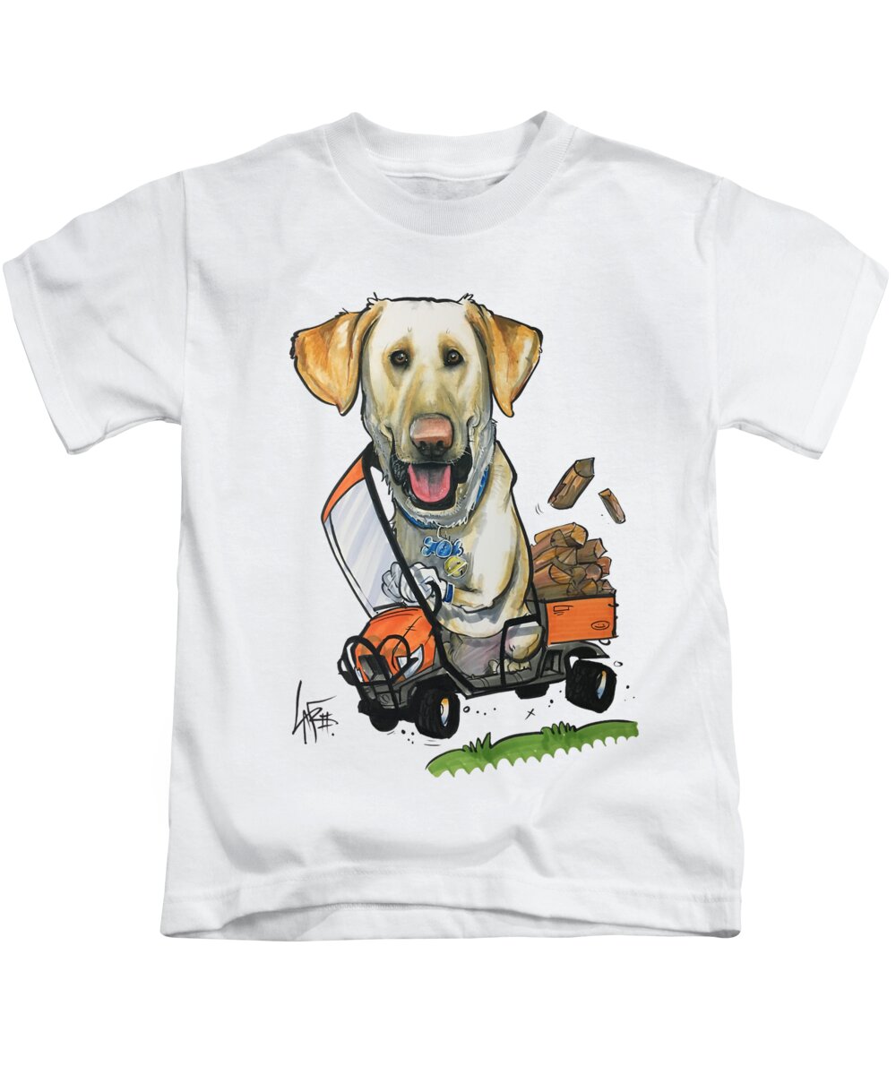 Roberts 4155 Kids T-Shirt featuring the drawing Roberts 4155 by Canine Caricatures By John LaFree