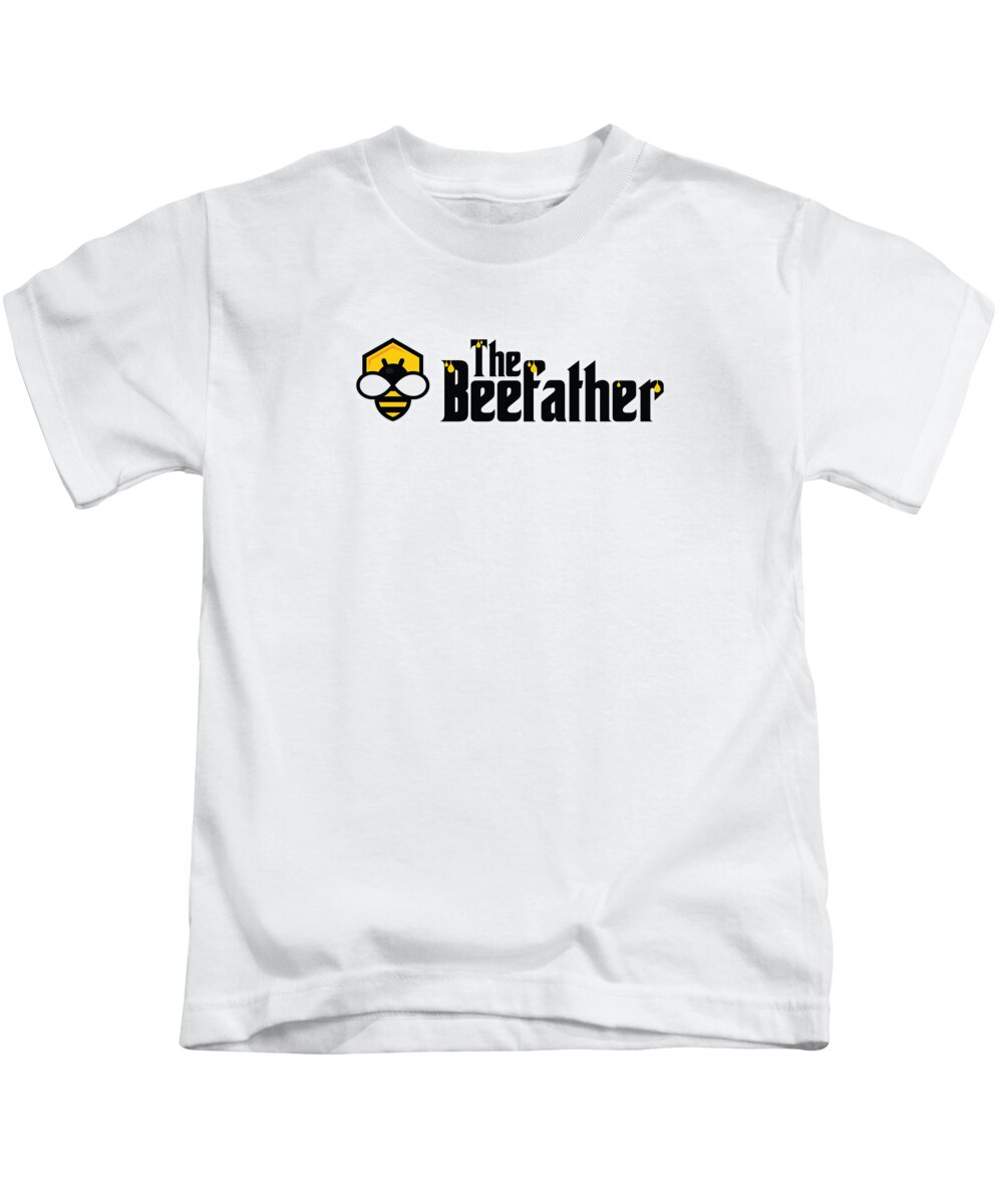 Beekeeper Kids T-Shirt featuring the digital art The Beefather Bee Honey Beekeeper Honeycombs #1 by Mister Tee