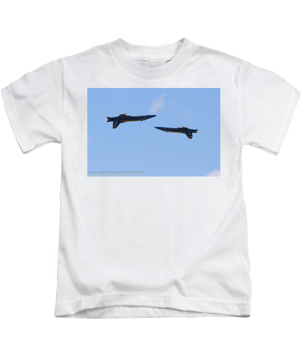 Blue Angels Nas Oceana Kids T-Shirt featuring the photograph Blue Angels NAS Oceana #13 by Greg Smith