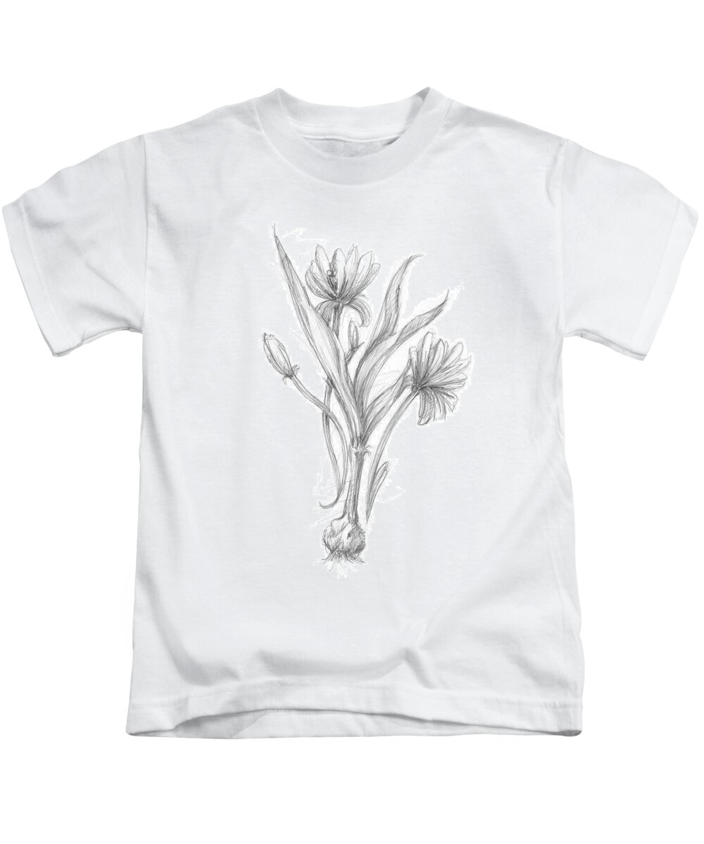 Botanical Kids T-Shirt featuring the painting Botanical Sketch IIi #2 by Ethan Harper
