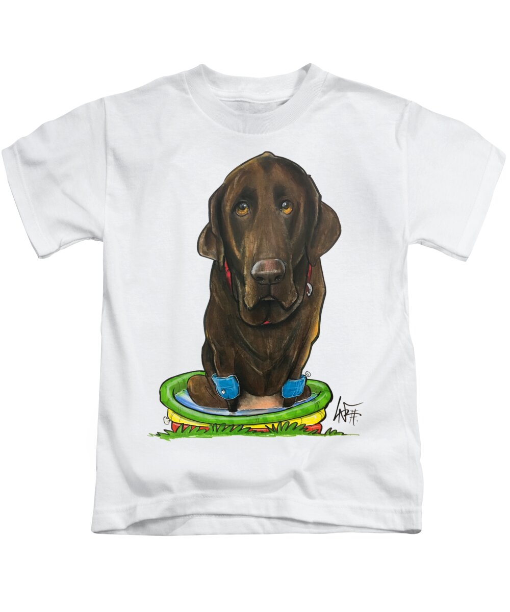 Owens Kids T-Shirt featuring the drawing Owens 5228 by Canine Caricatures By John LaFree